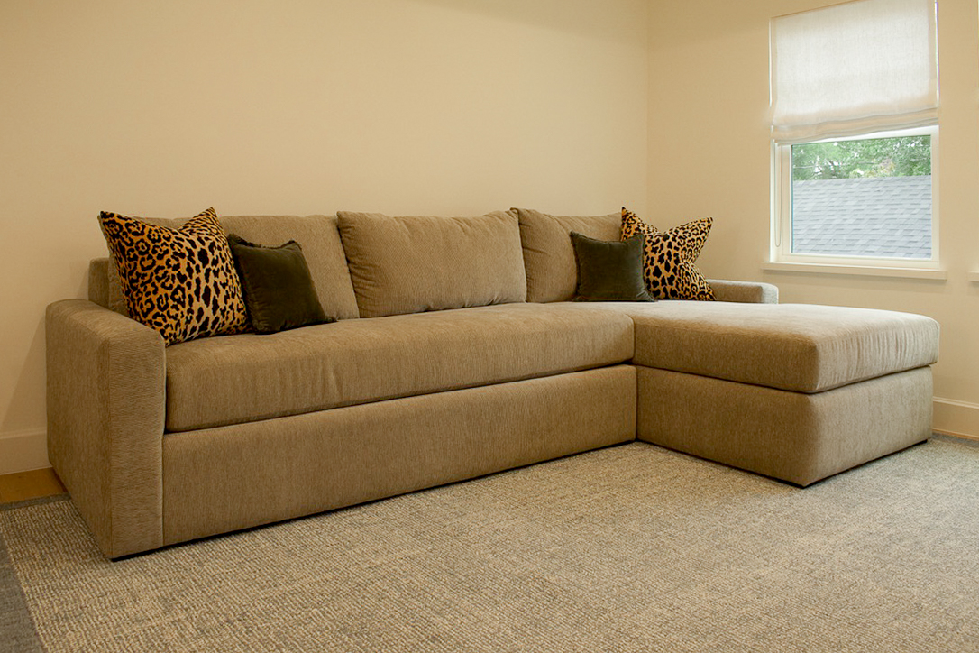 Custom Montrose L-Shape Sectional Sofa in Premium Cream Performance Fabric
